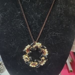 Hand Crafted Golden Harvest Wreath Necklace